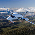 private jet cruise over water